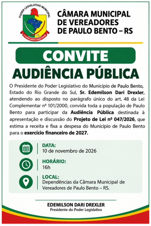 Convite para audiência pública - LOA